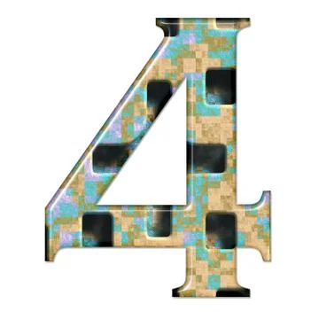 3D render of composite material numbers Stock Illustration