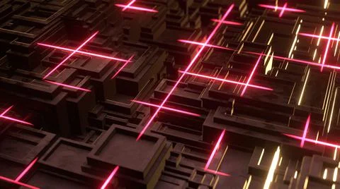 3d Render Computer processor chip on a circuit board with microchips. AI. Cir Illustrazione stock