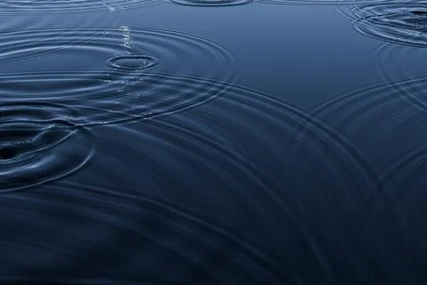 3d render of concentric rings and ripples in water surface Stock Illustration