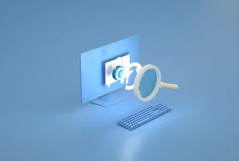 3d render. concept. Computer security. Secure Correspondence イラスト素材
