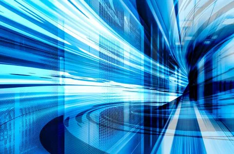 3D render concept of high-speed computing of modern computing technologies and Illustrazione stock