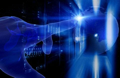 3d render concept of information technologies and the globalization of big data Stock Illustration