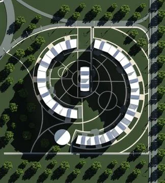 3D render of concept of residential complex Stock Illustration