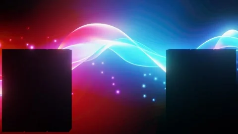 3d render concept of a sound system reproducing music visually simulating Vidéo 273629960