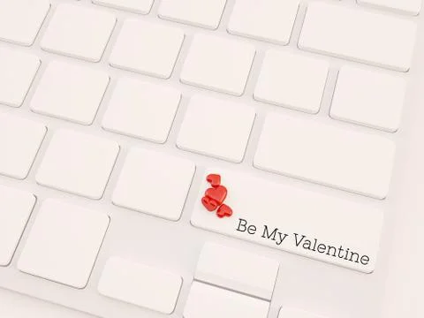 3d render concept of valentine key Stock-Illustration