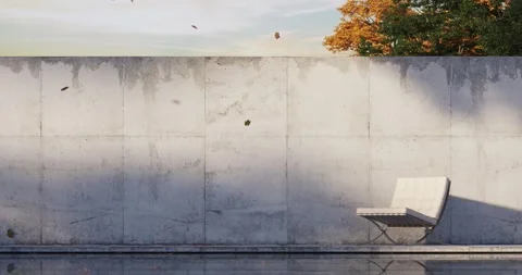 3d Render of concrete wall pool exterior Stock Footage 292982145