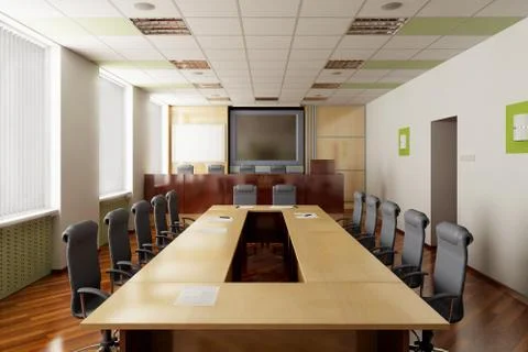 3D render of the conference hall Stock Illustration