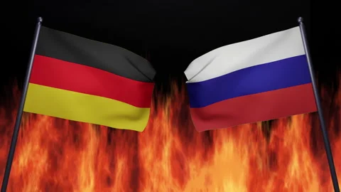 3D render of the confrontation between the countries of Russia and Germany Stock Footage 172367788