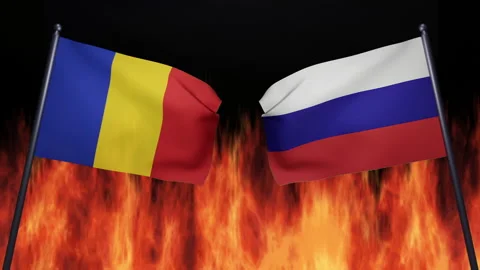 3D render of the confrontation between the countries of Russia and Romania Stock Footage 172368638