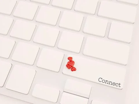 3d render connect key concept, for dating Stock Illustration