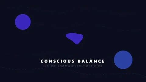 3D render of Conscious Balance concept with abstract shapes creating wellness Stock Footage 333784329