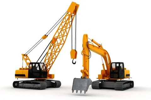 3d render of construction concept, on white Stock Illustration