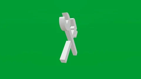 3D render of construction icon on chroma key green screen background Stock Footage 335459475