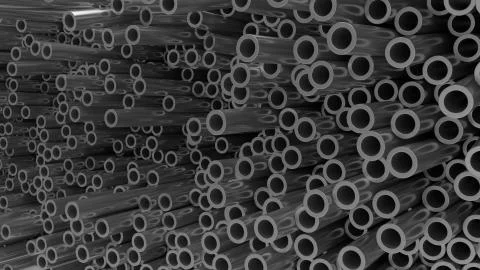 3D render of construction metal pipes 스톡 일러스트