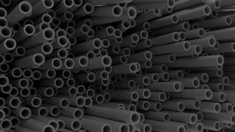 3D render of construction metal pipes 스톡 일러스트