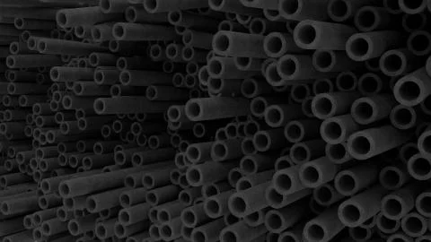 3D render of construction metal pipes 스톡 일러스트
