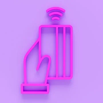 3d render of Contactless technology payment card for purchases via nfc, rfid, Illustrazione stock