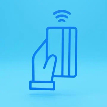 3d render of Contactless technology payment card for purchases via nfc, rfid, Stock Illustration