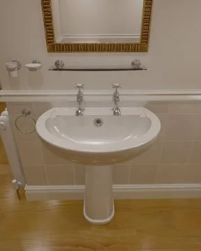 3d render of contemporary bathroom Stock Illustration