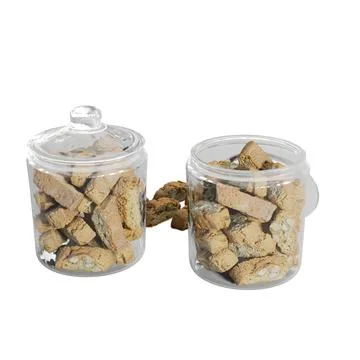 3D render of cookies in a glass jar isolated on a white background Illustrazione stock