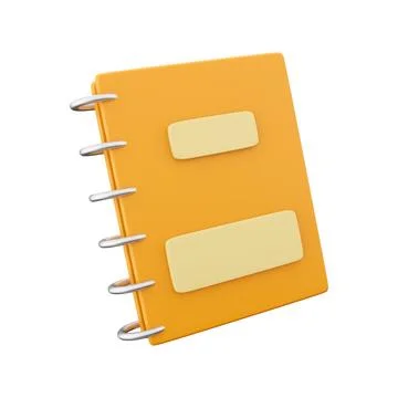 3d render copybook. 3d render notebook. 3d rendering planner on whitebackground. Stock Illustration