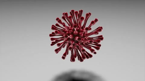 3D render: Corona virus rotating and moving with green screen footage 動画素材 132824466