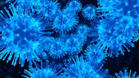 3d render Coronavirus (COVID-19), Virus of flu or microorganism. Rapid multip Stock Footage 125722092