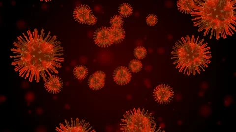 3d render Coronavirus (COVID-19), Virus of flu or microorganism. Rapid multip Stock Footage 125722168