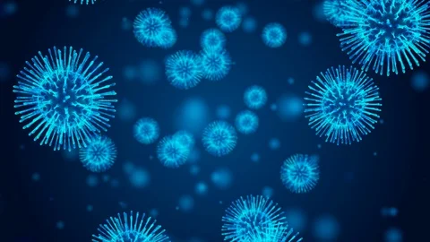 3d render Coronavirus (COVID-19), Virus of flu or microorganism. Rapid multip Stock Footage 125722204