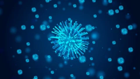 3d render Coronavirus (COVID-19), Virus of flu or microorganism. Rapid multip Stock Footage 125722300