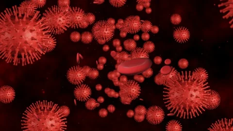 3d render Coronavirus (COVID-19), Virus of flu or microorganism. Rapid multip Stock Footage 130087744