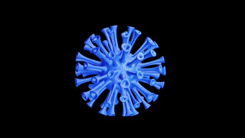 3D render coronavirus covid-19 microscopic rotation. 库存影片 344091773