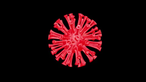 3D render coronavirus covid-19 microscopic rotation. 库存影片 344091779