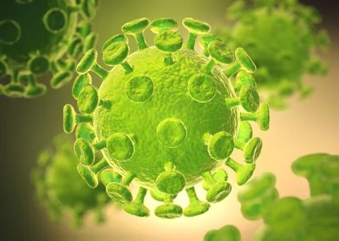 3D render of Coronavirus flu isolated on white. Stock Illustration