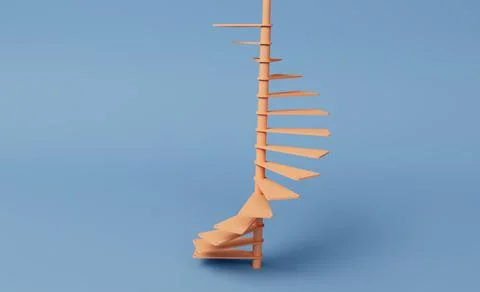 3d Render Corvette color Stairs on Polo Blue Background Illustrazione stock