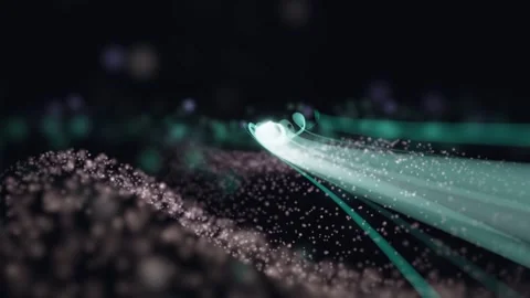 3D Render A cosmic void with a luminous, ethereal wave of light and shimmering Vídeo Stock 340297485