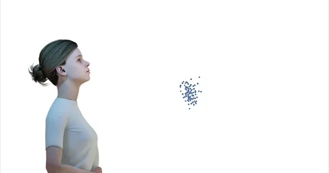 3d render of coughing with virus as airborne transmission Video stock 157782254