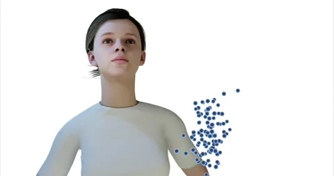 3d render of coughing with virus as airborne transmission Stock Footage 157820253