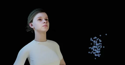 3d render of coughing with virus as airborne transmission Stock Footage 157820264