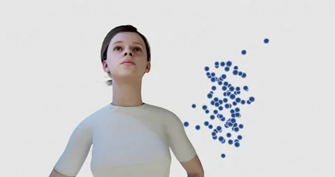 3d render of coughing with virus as airborne transmission Stock Footage 157826010