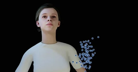 3d render of coughing with virus as airborne transmission Stock Footage 157826121