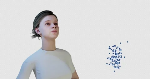 3d render of coughing with virus as airborne transmission Stock Footage 157896588