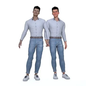 3D Render : couple of guy who has same sex relationship, LGBT Illustrazione stock