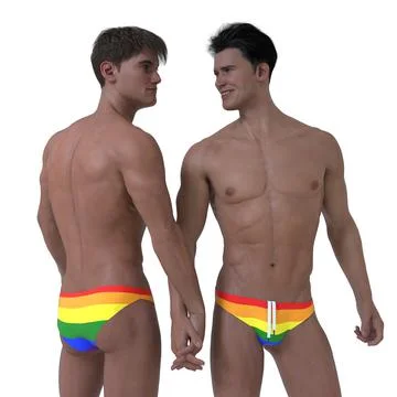 3D Render : couple of guy who has same sex relationship, LGBT Stock Illustration