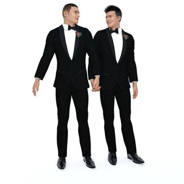 3D Render : couple of guy who has same sex relationship, LGBT Stock Illustration