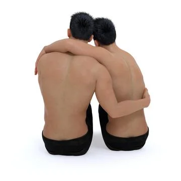 3D Render : couple of guy who has same sex relationship, LGBT Stock Illustration