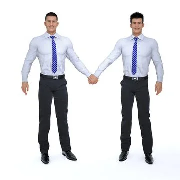 3D Render : couple of guy who has same sex relationship, LGBT Stock Illustration