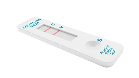 3d render of a covid 19 antigen rapid test with a positive test result 스톡 일러스트