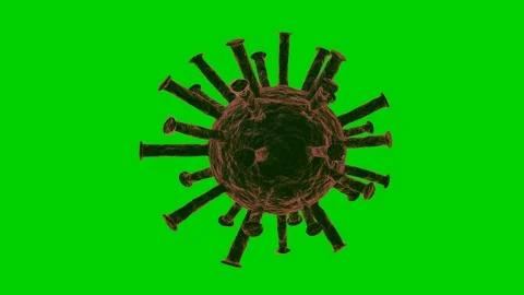 3D render of covid-19 virus cell rotating on green screen. add your own Stock Footage 142389814