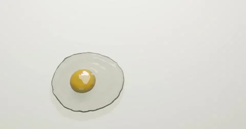 3d render cracked raw dropping egg for nutritious or breakfast Stock Footage 257902585